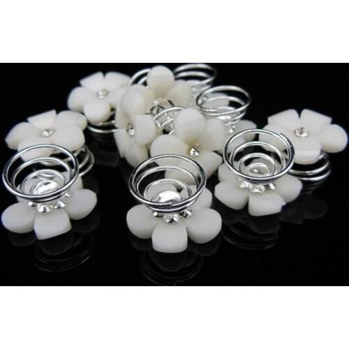 200 Pcs Bridal Wedding Prom Ivory Flower Crystal Rhinestone Hair Pins Twister Free Shipping
