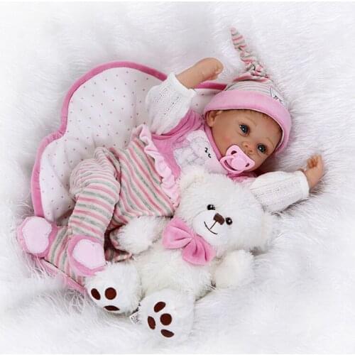 22" 55cm Simulation Silicone Baby Dolls Reborn Babies Newborn Bebe Reborn for Kid Brinquedos Gifts Bear Juguetes