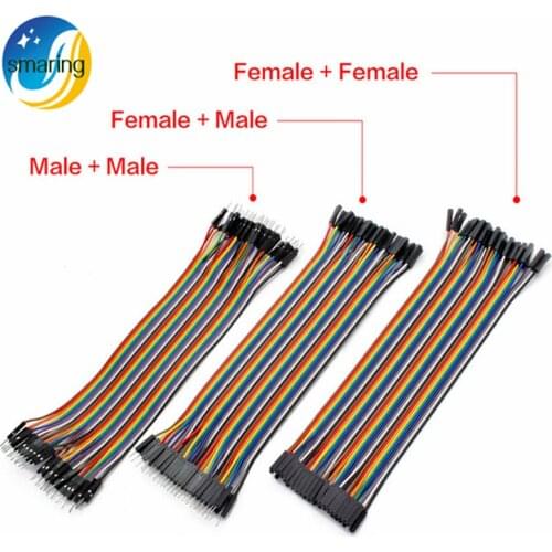 Official smarian 40pcs 20cm Dpont Cable Female to Female Female to Male Male to Male Jumper Wire for Arduino