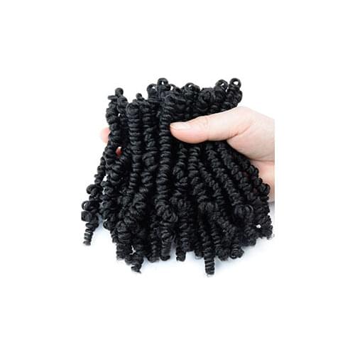 6Inch Curly Pre-twisted Bob Spring Twist Crochet Hair Ombre Crochet Twist Braids Synthetic Crochet Hair Extensions 20 roots/Pack