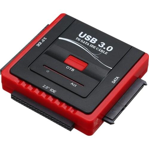 USB 3.0 To SATA/IDE Adapter Hard Disk Drive Converter for Universal 2.5/3.5 HDD/SSD Hard Drive Disk With Power Supply Black