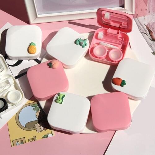 Contact Lens Case Korean Fruit Style Colored Lenses For Eyes Travel Eyewear Storage Accessories Cute Containers Box For Lenses