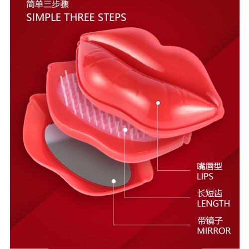 Lip comb shake children small portable comb children hairdressing comb with mirror