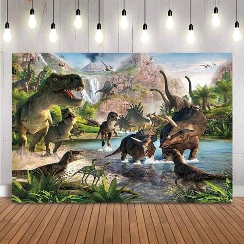 Photography backdrop Dinosaur Birthday Party Decoration Dinosaur Century Tyrannosaurus kids theme birthday photocall decoration
