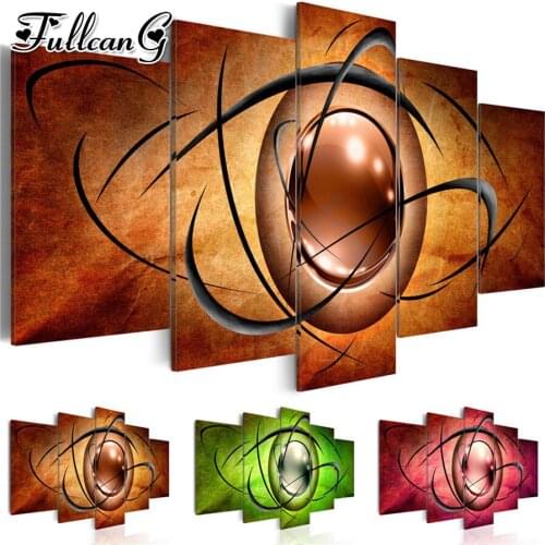 FULLCANG diy 5 pieces diamond painting ball and lines full square/round drill 5d cross stitch embroidery kits decor gift FC1973