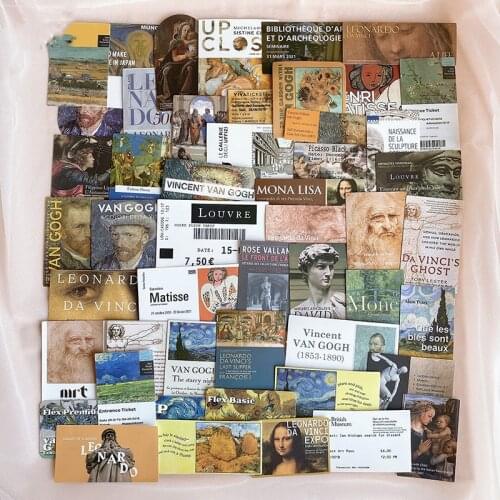 50PCS Art Museum Oil Painting Sticker DIY Scrapbooking Journal Collage Mobile Computer Diary Happy Plan Gift Sealing Decoration