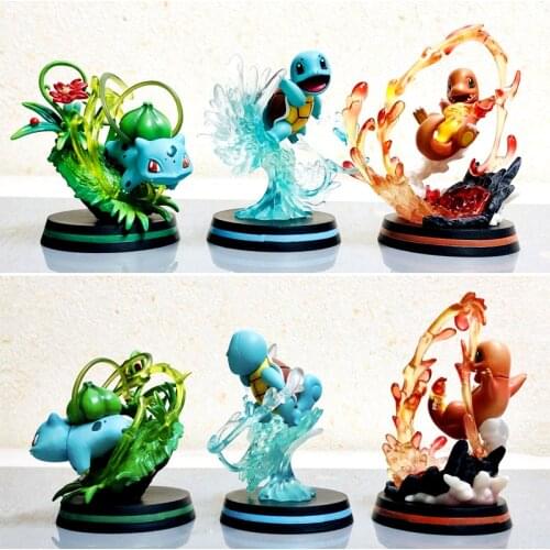 Pokemon Toys Charizard Charmeleon Squirtle Wartortle Bulbasaur Mewtwo Scene Hand Model Ornaments Birthday Present