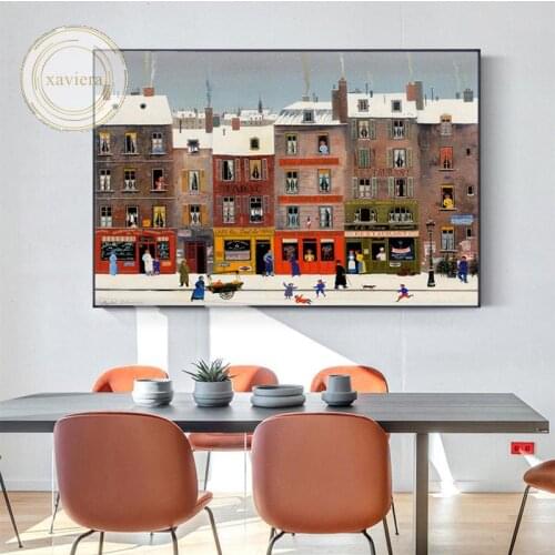 Cartoon City Street View Architecture Canvas Painting Nordic Wall Art Posters and Prints Modern Aesthetic Picture Bedroom Decor