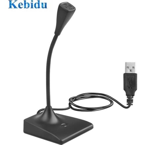 KEBIDU Hot Adjustable USB Laptop Microphone Mini Studio Speech Microphone Stand Mic With Holder for Desktop PC