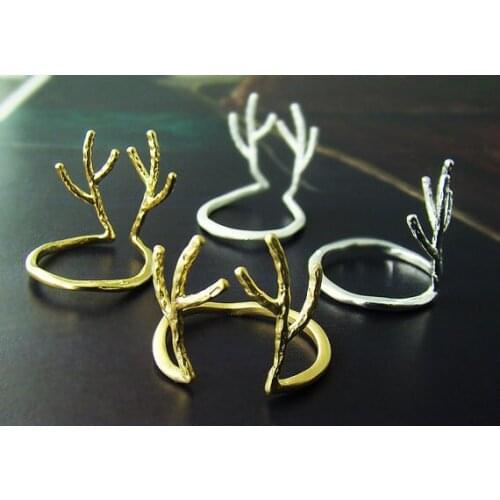 Trendy Antlers Flat Rings Classic Design Gold White Rose Three Color Optional Suitable for Men And Women