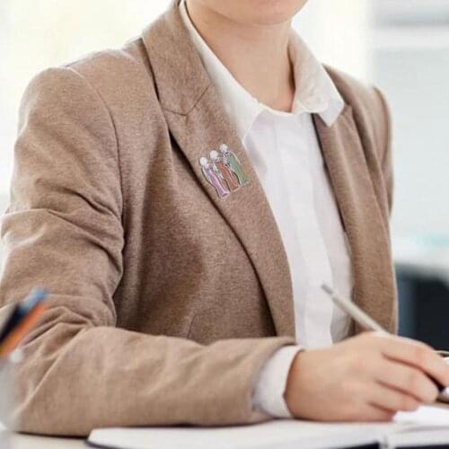 Fashion Jewelry Pink Enamel Pin Metal Heart Bond Between Sisters Designer Brooch Broches Vintage Brooches For Women