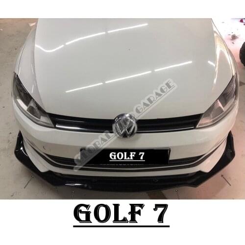 For VOLKSWAGEN GOLF 7 Front Bumper Attachment Lip 2012-2020 Piano Glossy Black Splitter Diffuser Universal Spoiler Bumper Flaps