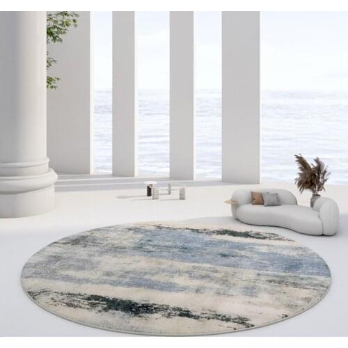 Nordic Carpet for Living Room Large Round Kids Room Rugs Modern Abstract Anti Slip Chair Table Floor Mats for Bedroom Thick Rug