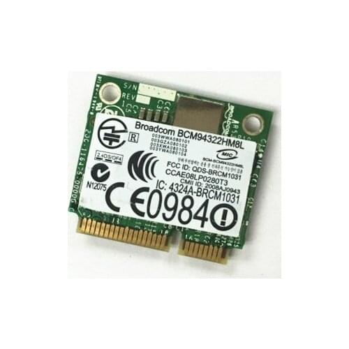 SSEA NEW Network Card for Broadcom BCM94322HM8L 802.11a/b/g/n 2.4G/5Ghz Half Mini PCI-E Wireless Card for HP SPS 504664-001