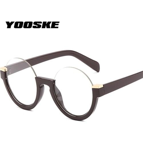 YOOSKE Blue Light Blocking Glasses Frames Men Round Eyeglasses for Women Mens Computer Eyewear Optical Frame Anti-UV
