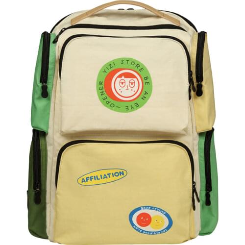 2020 new original splash-proof oxford school bags for teenagers casual multi pockets backpacks with color block (FUN KIK STORE))