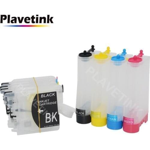 Plavetink 4 Color CISS Ink System For Brother DCP-J140W 145C 165C 185C 195C 197C 365CN 375CW Printer LC 65 Continuous ink Tank
