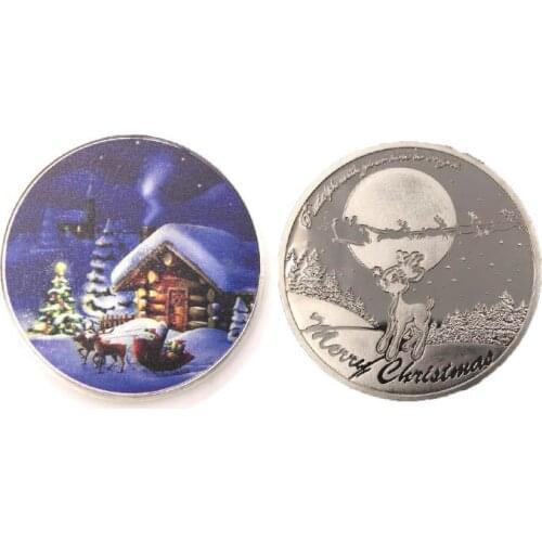 Holiday Gifts Souvenir Coin 999.9 Silver Plated Christmas Metal Coins Child Best Gifts Commemorative Coin Worth Collection