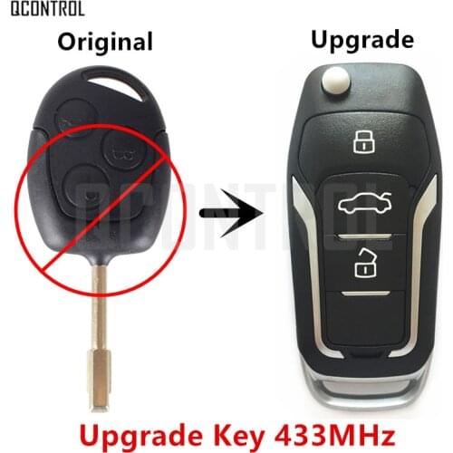 QCONTROL Upgrade Car Remote Key for Ford Focus C-Max D-Max Mondeo Fiesta Galaxy Fusion FO21 Blade 433MHz