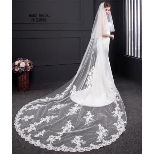 Generous Bridal Veils 3.5 Meters Length Tulle High Quality Luxury Veil Collection 2018 Vintage Wedding Veils with Comb