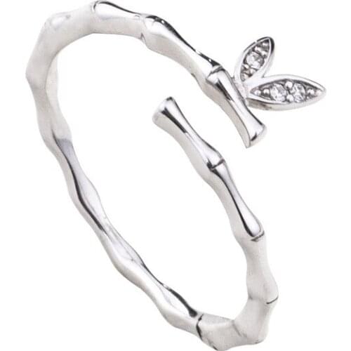 925 Sterling Silver Pin Trend Simple Fashion Personality Niche Cold Wind Design Opening Adjustable Student Temperament Index