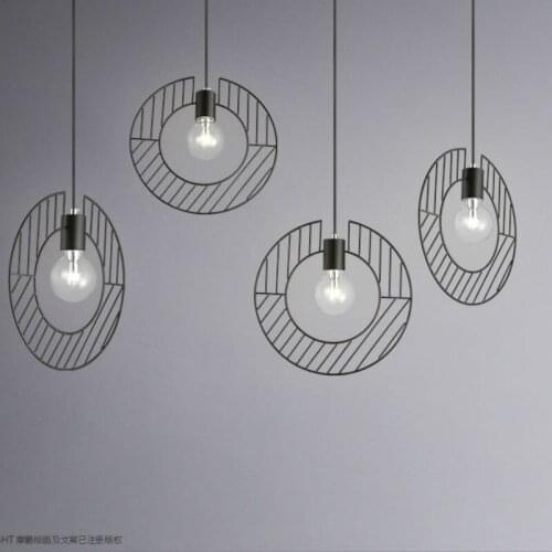 Modern minimalist restaurant lamp creative personality iron art round bar cafe single head restaurant chandelier LB032012