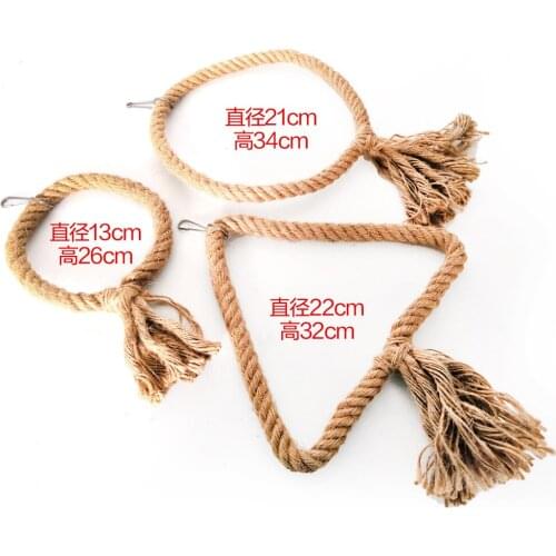 Pet Products Bird Supplies Parrot Chew toys Triangular Cotton Rope Climbing Gnaw Swing Toys Cage suspension loop