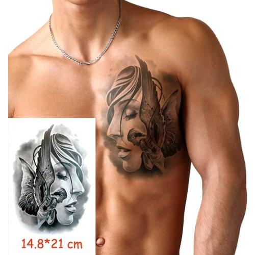 Waterproof Temporary Tattoo Sticker angel wings girl tatoo water transfer fake tattoos flash tatto Woman Man kid 14.8*21 cm