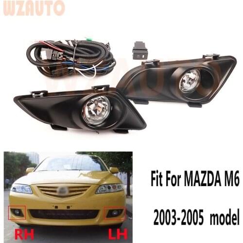WZAUTO Retrofit Fog Light Set Spot Driving Lamp KIT For Mazda 6 M6 Old Model Assembly With Wire 2003 2004 2005