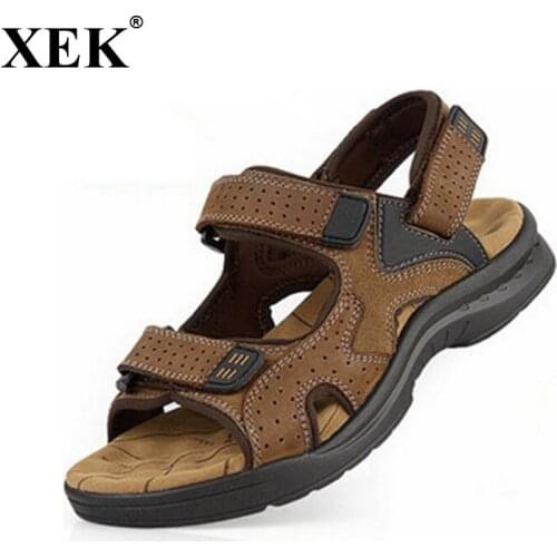 Мужские кожаные сандали XEK China At AliExpress