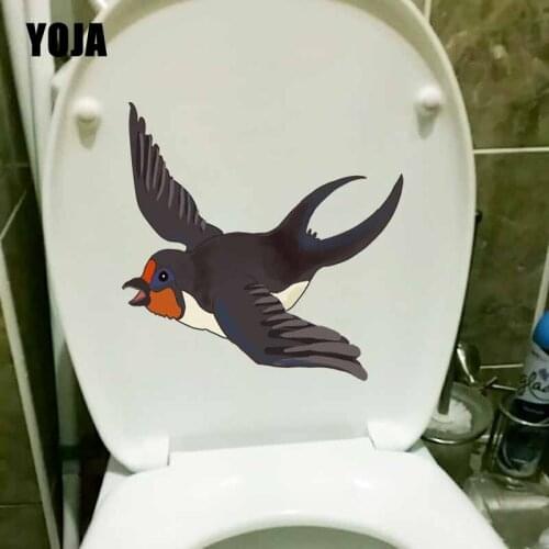 YOJA 22.6X22.4CM Cartoom Young Swallow Pattern Living Room Home Decor Wall Sticker Toilet Decal T5-0663