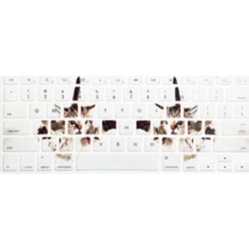 Cats Twins Design Silicone Laptop Keyboard Skin 3pcs Cover Protective Film Guard F Apple Macbook Pro Air Retina 13" 15" 17"