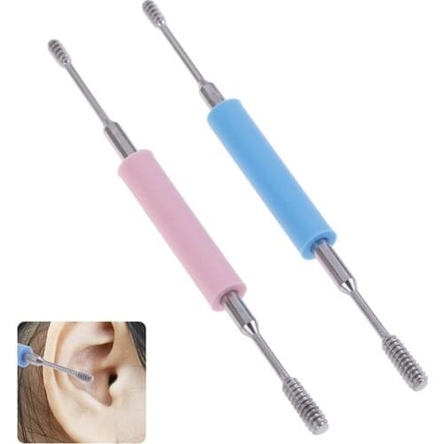 1Pcs Stainless Steel Ear Pick Wax Remover Curette Ear Scoop Spoon Earwax Clean Tool 2 Colors