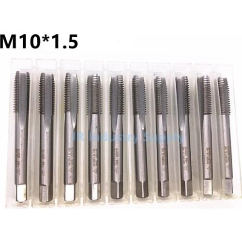 10pcs M10*1.5 screw tap HSS precision H2 Straight Fluted Screw Thread Metric Plug Hand Tap Drill