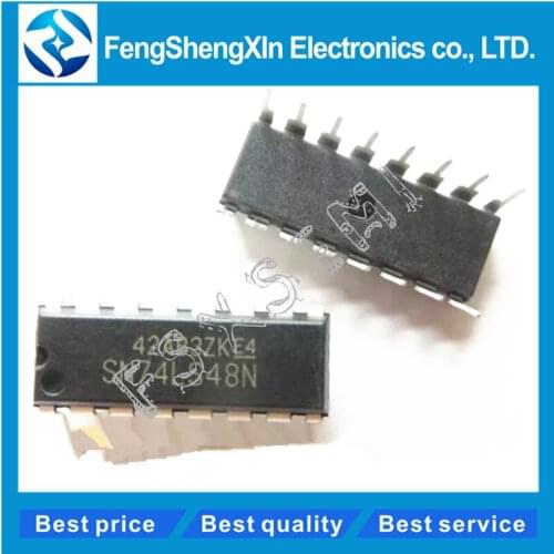 100pcs/lot 74LS48 HD74LS48P SN74LS48N DIP-16 BCD TO 7-SEGMENT DECODER