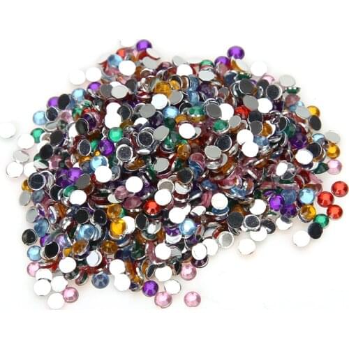 1000Pcs 3mm Round Glitter Nail Art Rhinestones For Nail Decoration Clear Transparent Glitter Crystal Gems Nail Tips Wheel