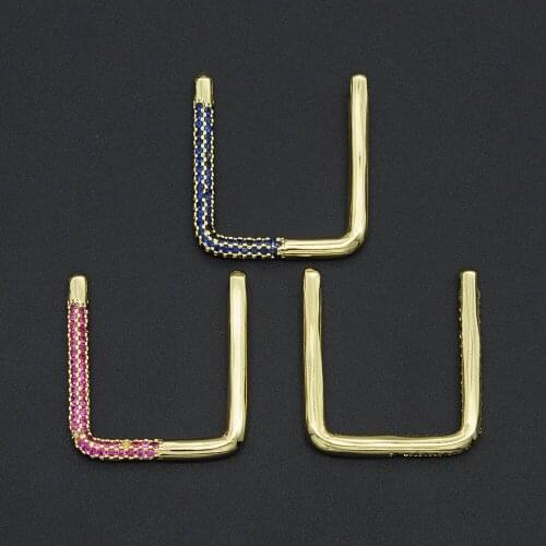 30x12mm 100% CZ Zircon DIY Jewelry Geometric Square Charm Pendant Wholesale Bracelet Making Charm Jewellery Accessories