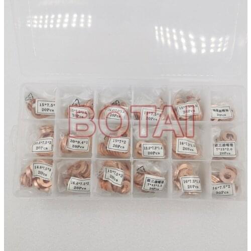 360PCS Diesel Common Rail Injector Nozzle Adjusting Copper Washer Seal Ring Gaskets Pad For All Brands CRDI Injectors