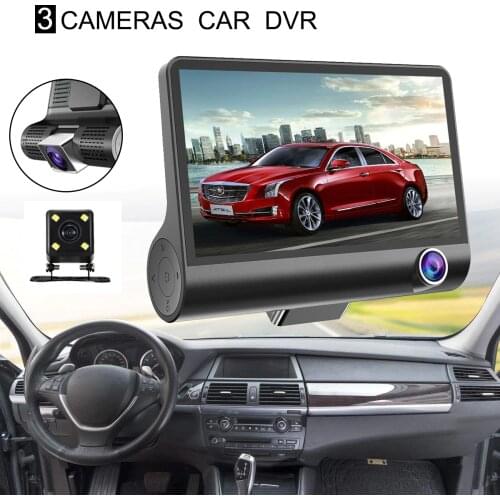 New Original Car DVR Camera Dashcam Full HD 1080P Three Lens 4 inch Video Registrator Recorder G-sensor Night Vision Dash Cam