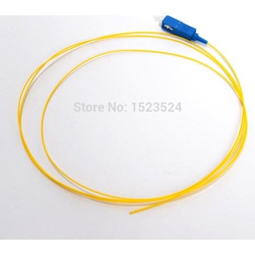 Free Shipping 50pcs/lot Singlemode Simplex PVC 0.9mm 1.5 Meter SC/UPC Fiber Optic Pigtail SC/UPC Pigtail