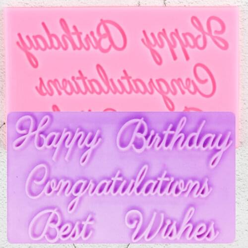 Letters Silicone Resin Molds Happy Birthday Best Wish Fondant Cake Decorating Tools Cupcake Candy Clay Chocolate Gumpaste Moulds