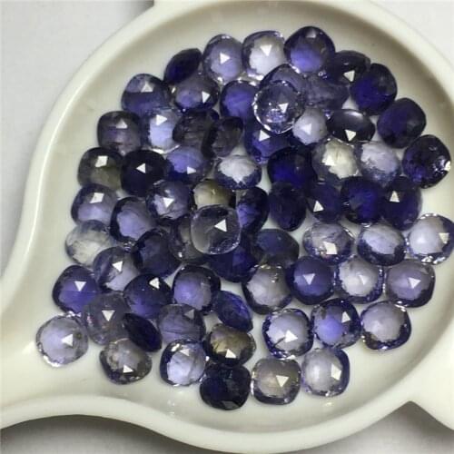 2pieces LOOSE BEADS Ioite/Peridot/sunstone/garnet/gold Rutilated quartz/Labradorite Squre Faceted 4MM for inlay jewelry DIY