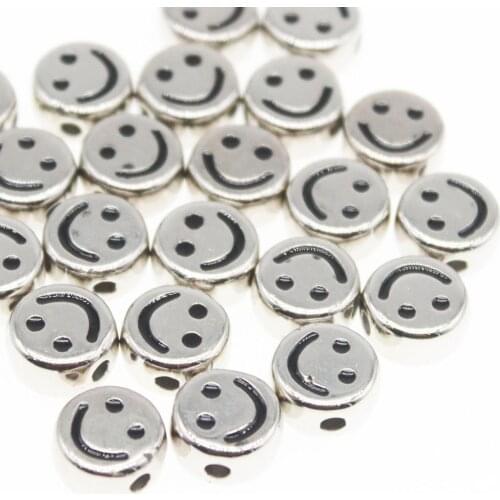 CHONGAI 50Pcs Smiley Acrylic Gold CCB Beads For Jewelry Making Bracelet Necklace DIY Jewelry Accessories 5x10mm