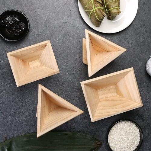 Wooden Zongzi Mould DIY Traditional Chinese Food Rice Dumplings Rice Pudding Making Molds Triangular Trapezoidal XR-Hot