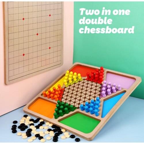 Montessori Wooden New Educational Toys Two-in-one Game Chess Parent-child Interactive Game Toys Children And Adult Toys