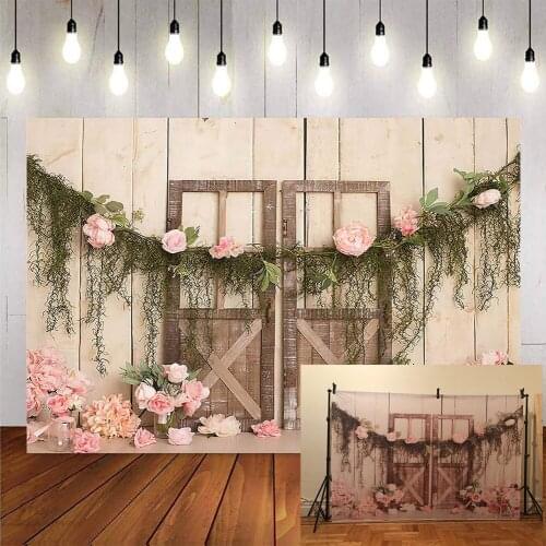 Newborn Baby Floral Photography Backdrops Flower Photographic Studio wooden floor Photo Background Birthday Decorations Prop