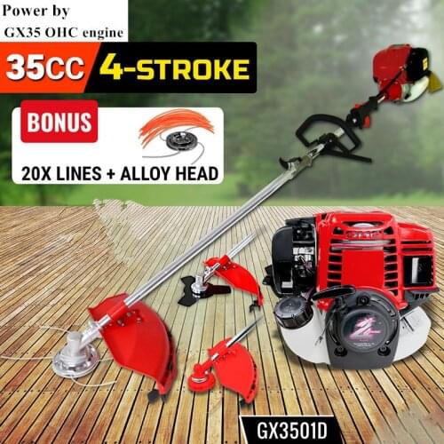 2 in 1 Grass cutter with 4 stroke Gx35 Engine Brush cutter Petrol strimmer Tree Pruner with Bicycle handle factory selling