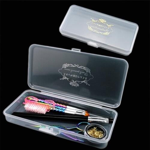 Nail Art Storage Box Holder Rectangle Nail Portable Special Tool Tweezers Cleaning Cotton Pads Nail Drawing Brush Container Tool