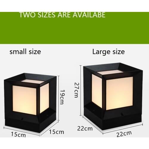 IP54 Waterproof Black Aluminium Die-casting main gate use r pillar lamp front door fence courtyard column lights