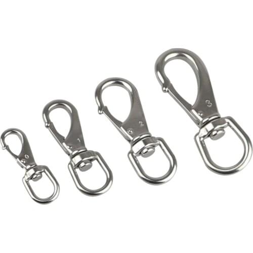 Stainless Steel Swivel Eye Snap Hook Marine Boat Hardware Spring Buckle Scuba Diving Clip Spring Hooks Strong & Durable